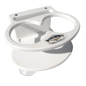 Deep Blue Marine Double Slim Can Drink Holder & Cell Phone - White