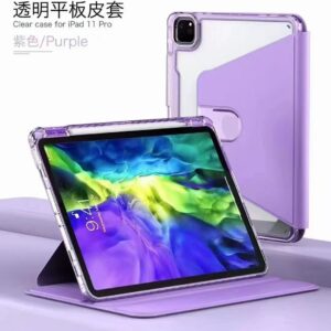 PU Leather Case (Purple) For iPad 10.9 inches 2022 360 Degree Rotate Cover Stand and pencil holder