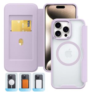 PU Leather Magnetic Flap Phone Case with Magsafe In Purple For iPhone 16 (FC37-IPH16PP)