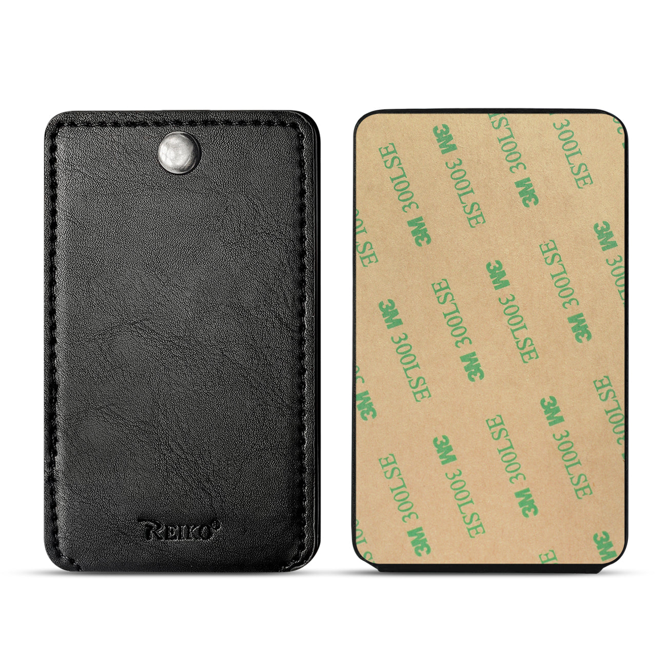 Leather Adhesive Foldable Pocket Card Holder with Two Slots In Black | SKU: HLD18-UNI01BK - Image 4