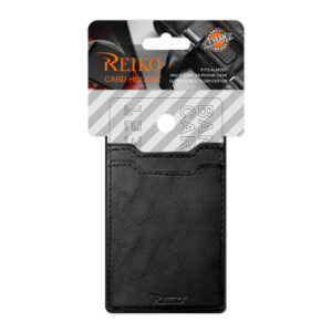 Leather Adhesive Pocket Card Holder with Two Slots In Black | SKU: HLD18-UNI02BK