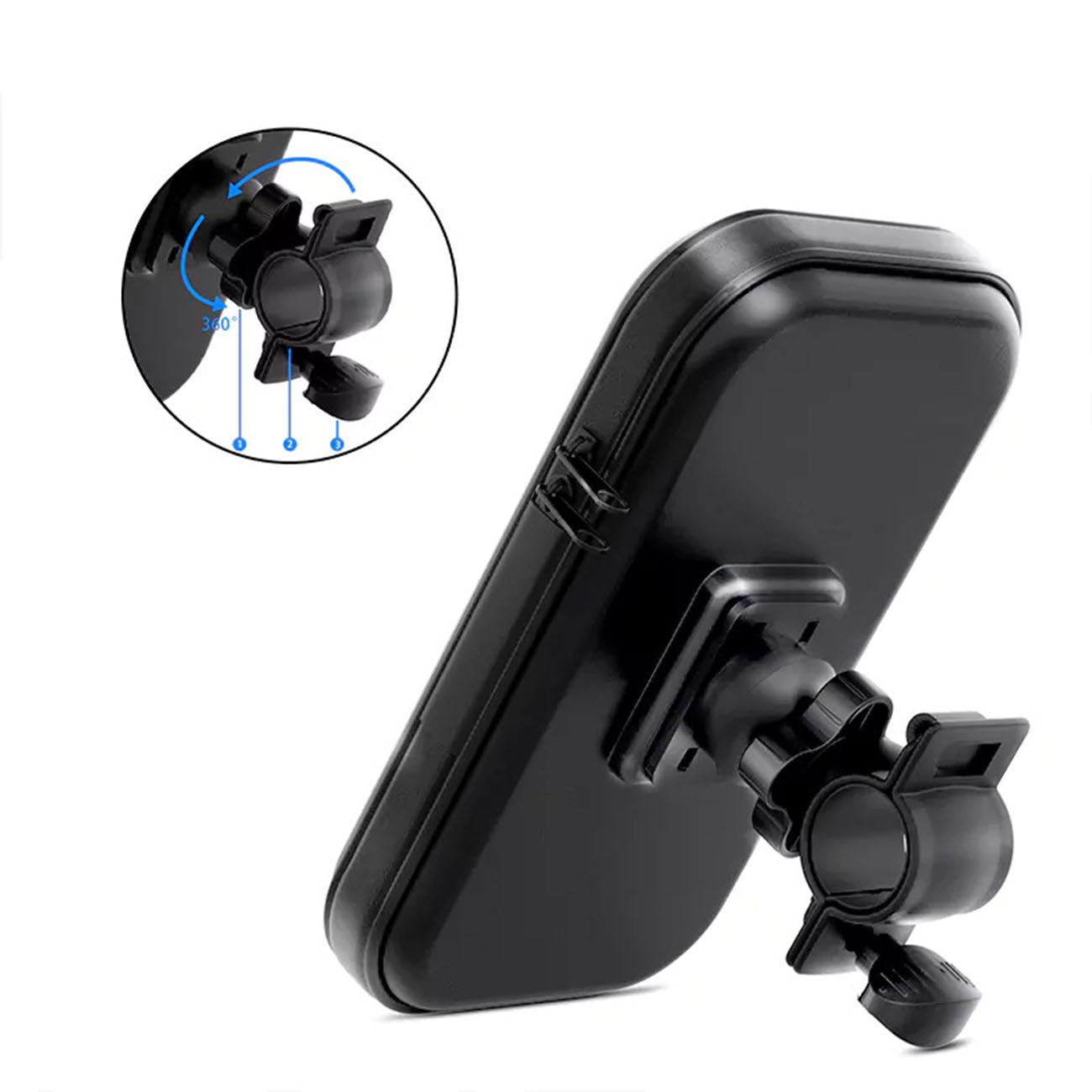 360 degree Rotation Universal Detachable Bicycle Motorbike holder 6.3 inch Cell Phone Holder SKU:HLD-VD005BK - Image 3