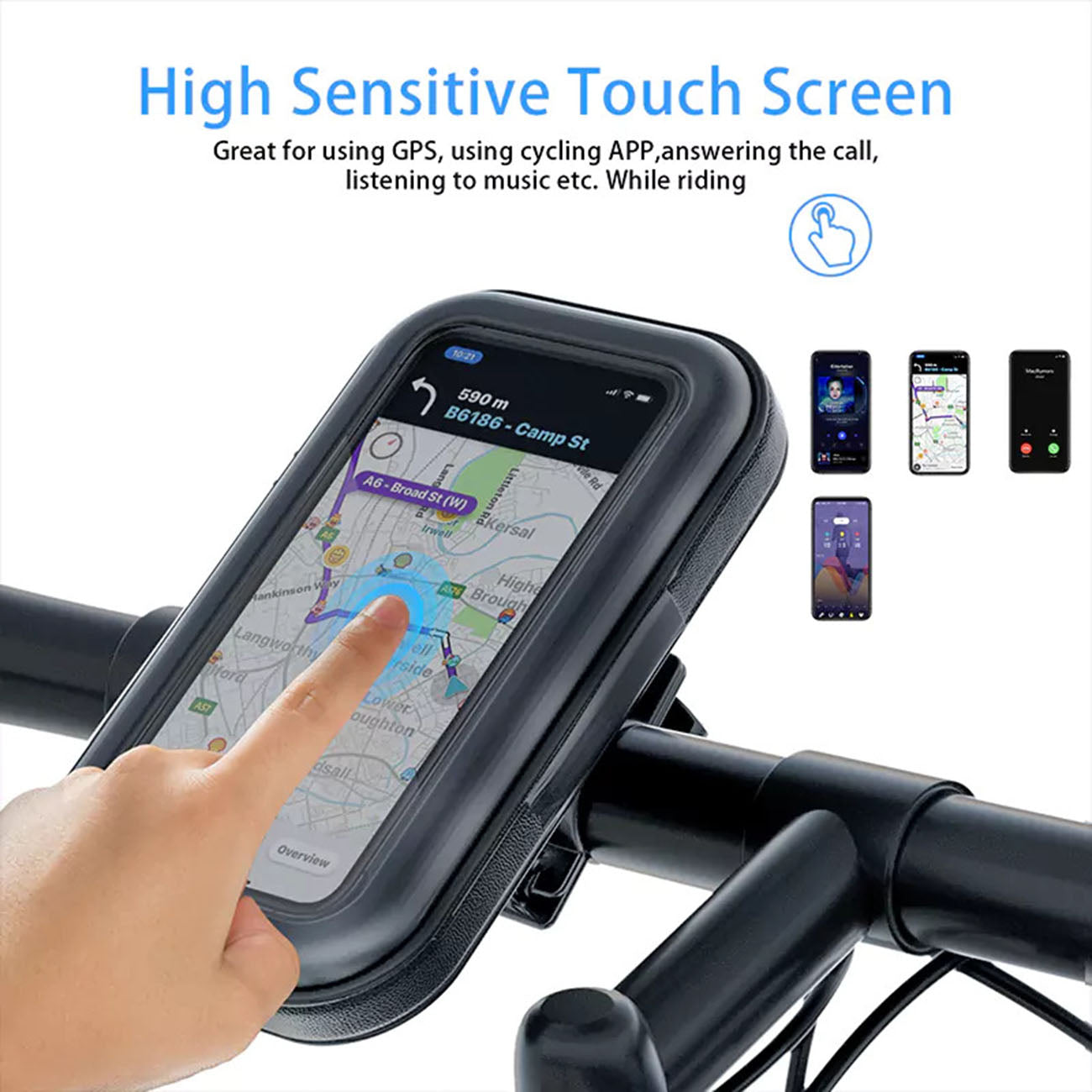 360 degree Rotation Universal Detachable Bicycle Motorbike holder 6.3 inch Cell Phone Holder SKU:HLD-VD005BK - Image 4