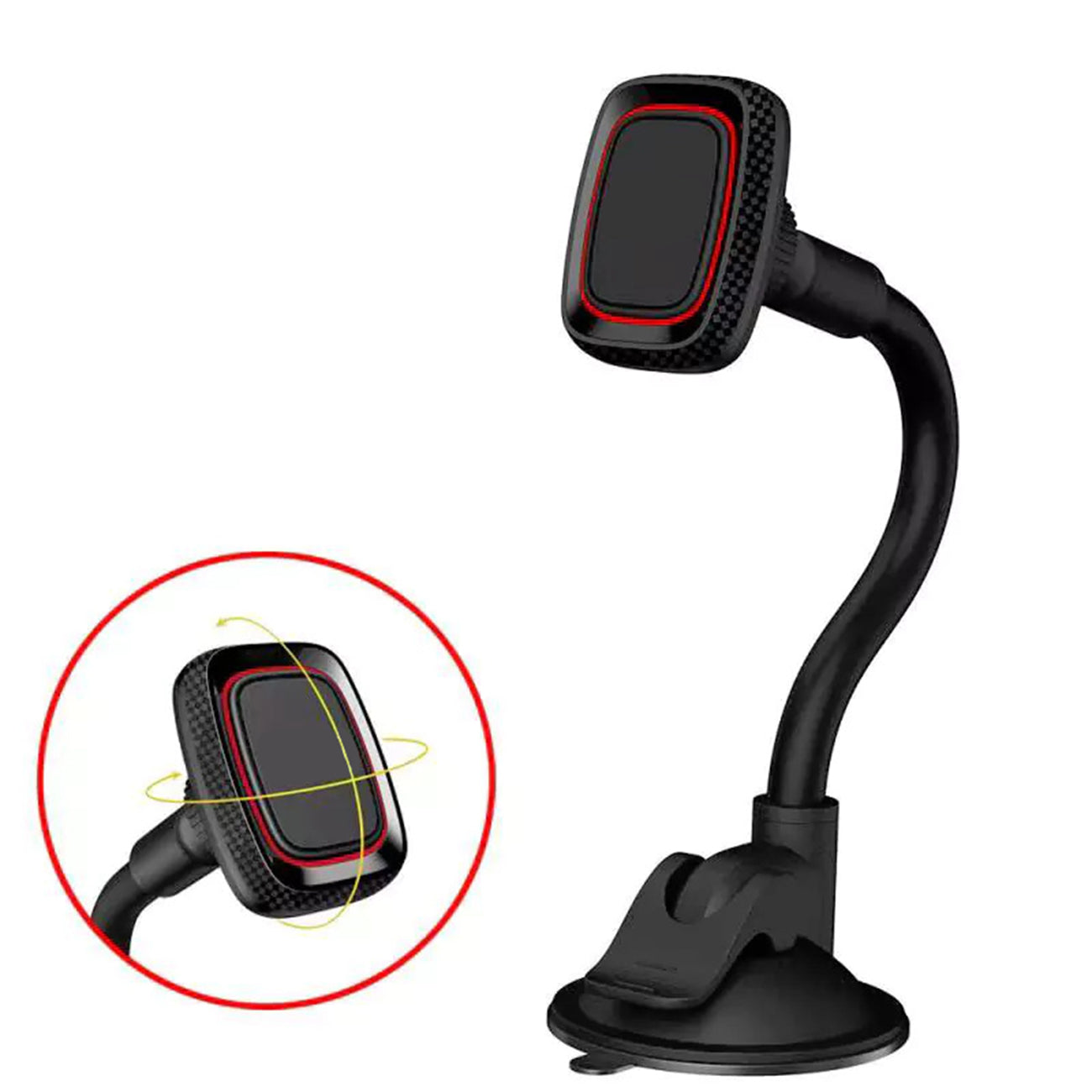 Universal 360-degree rotation Dashboard or windshield Magnetic Phone Holder for Car with Long Arm SKU: HLD-VDHD006BK