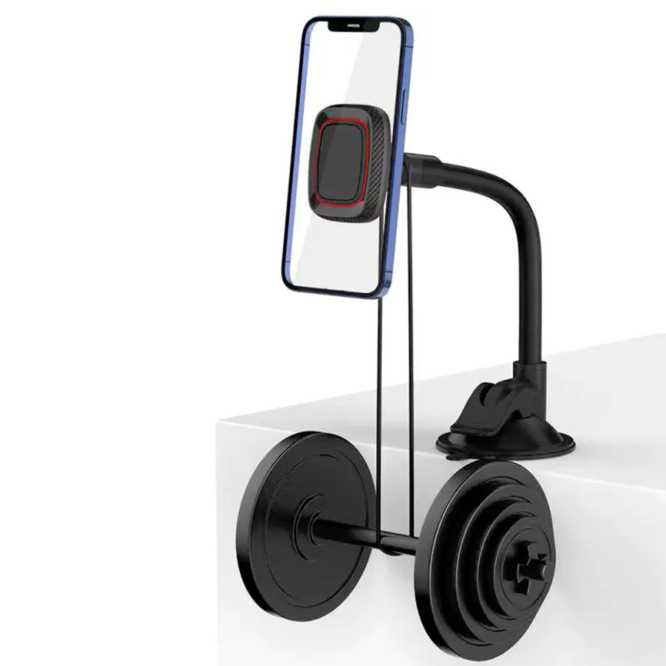 Universal 360-degree rotation Dashboard or windshield Magnetic Phone Holder for Car with Long Arm SKU: HLD-VDHD006BK - Image 2