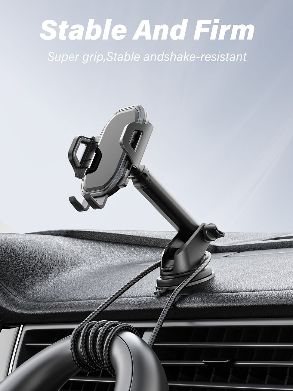 Universal Phone Holder for Dashboard or Windshield Clip Type Strong Anti-Shake Foldable for Phones - Image 7