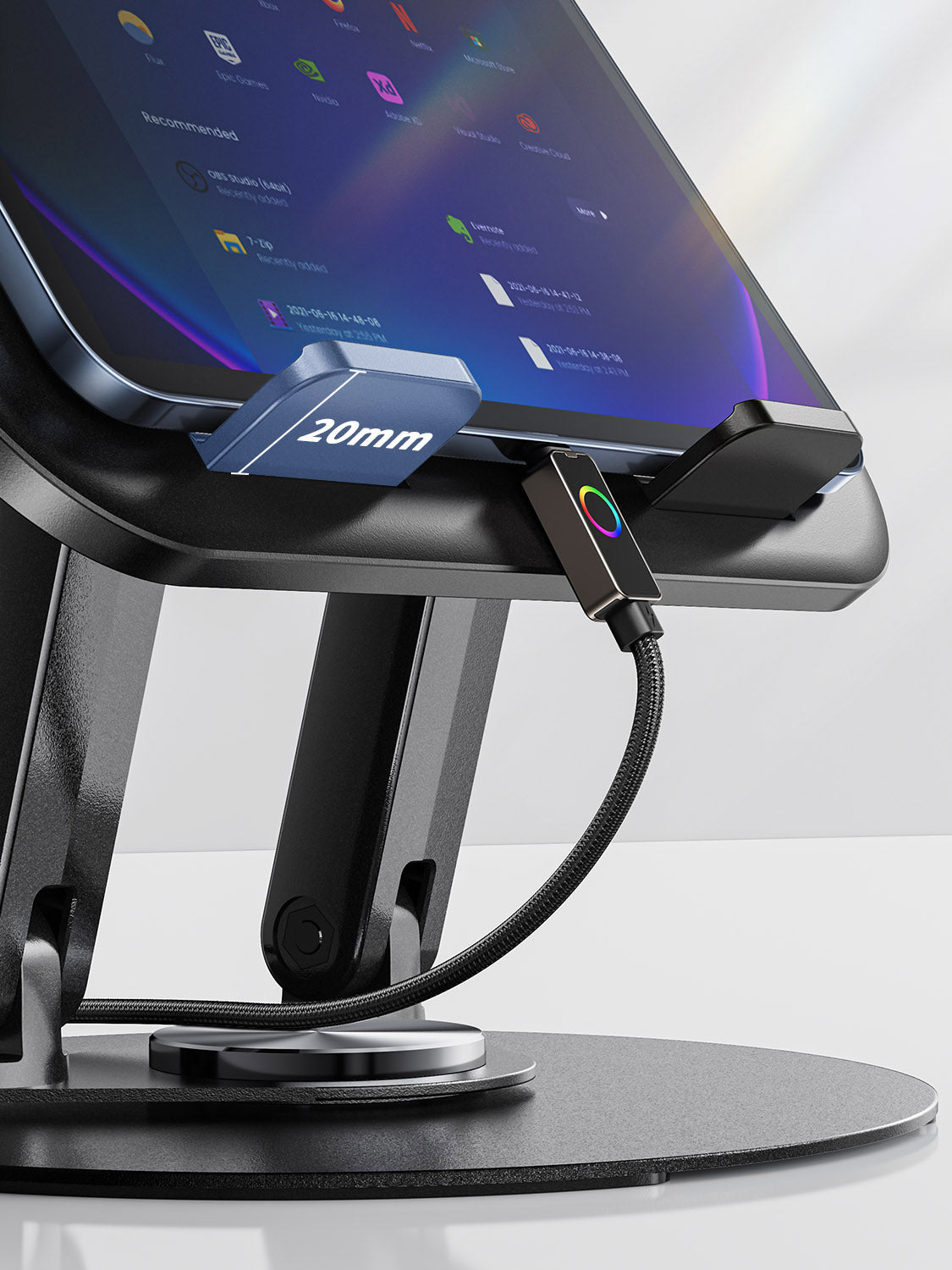 stable ABS tablet Phone Stand, Universal Smartphone Holder for tablet, laptop in black SKU:HLD-VD052BK - Image 5