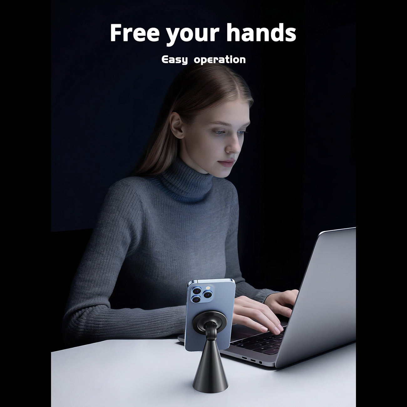 Universal high quality premium Strong magnetic holder 360 degree rotation stable anti-shake drop resistant holder SKU:HLD-VD056BK - Image 7
