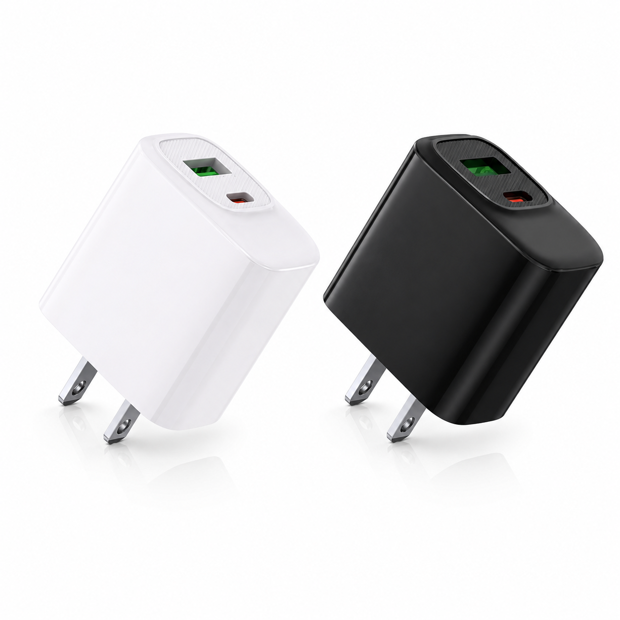 Fast charging18W 30W US power delivery Travel Charger with Type- C and USB A Ports In black SKU:WC-VD012BK - Image 2