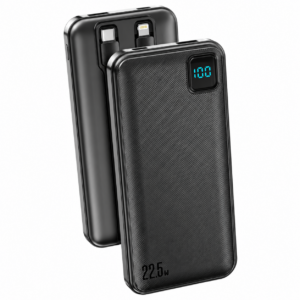 High quality 10000mAh Power Bank with digital display with Type-C/ IP cable for phones | SKU: M2RVD-PB060BK
