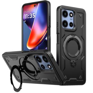 Reiko 360¡ã Rotating Magnetic Versatile Stand Gray Compatible with Motorola Moto G 5G 2025