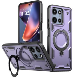 Reiko 360¡ã Rotating Magnetic Versatile Stand Gray Compatible with Motorola Moto G POWER 5G 2025 (PC73-MOTGPOWER-5G(2025)PP)