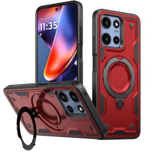 Reiko 360¡ã Rotating Magnetic Versatile Stand Gray Compatible with Motorola Moto G 5G 2025