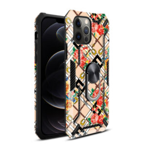Reiko Phone Case with Magnetic Ring Holder For IPHONE 12/ IPHONE 12 PRO In Rose Gold
