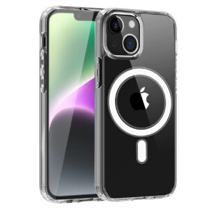 Reiko Magnetic Wireless Charging TPU Bumper Case For iPhone 14 In Clear