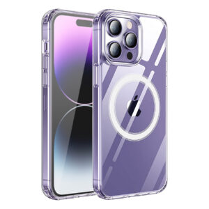 Reiko Magnetic Wireless Charging TPU Bumper Case For iPhone 14 Pro Max In Clear