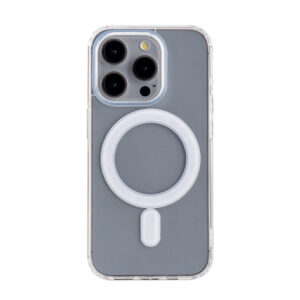 Reiko Magnetic Wireless Charging TPU Bumper Case For iPhone 15 Pro In Clear