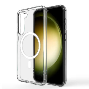 Reiko Magnetic Wireless Charging TPU Bumper Case For Samsung S 23 In Clear