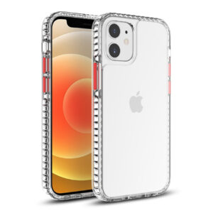 TPU Bumper Shockproof Case With Embedded Coil In BlackAPPLE IPHONE 12 MINI In Clear Red