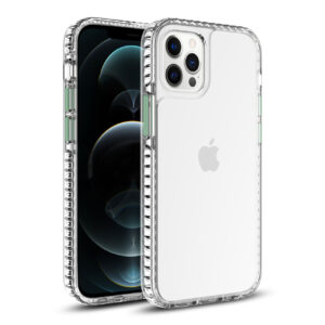 TPU Bumper Shockproof Case With Embedded Coil In BlackAPPLE IPHONE 12/IPHONE 12 PRO In Clear Green