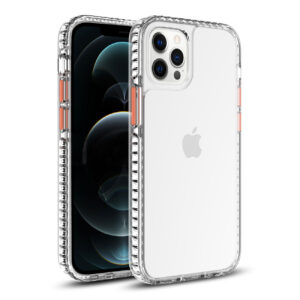TPU Bumper Shockproof Case With Embedded Coil In BlackAPPLE IPHONE 12 PRO MAX In Clear Orange
