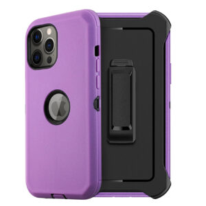 Multilayer Full Protection with Built-In Screen Protector CaseAPPLE IPHONE 12/IPHONE 12 PRO In Purple