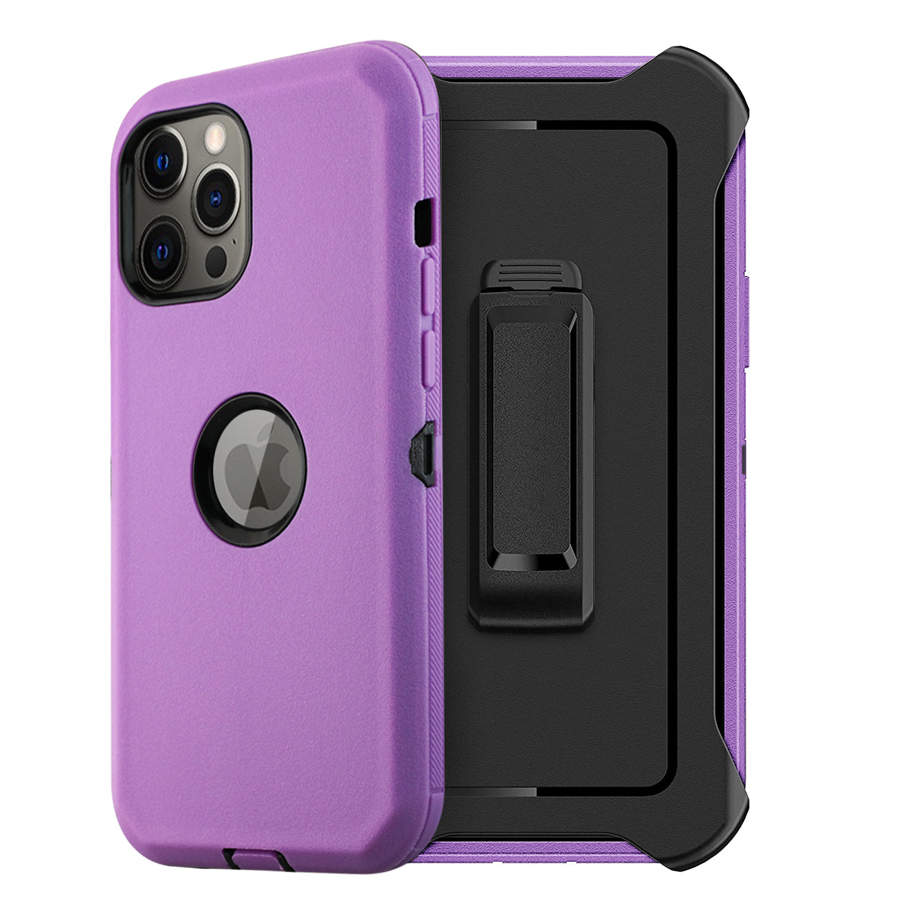 Multilayer Full Protection with Built-In Screen Protector CaseAPPLE IPHONE 12/IPHONE 12 PRO In Purple