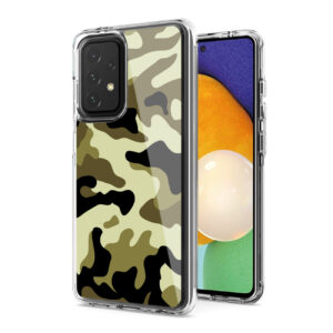 Camouflage Dual Layer Hybrid Hard Plastic and Soft TPU Rubber Case Cover for  SAMSUNG GALAXY A52 5G In Green