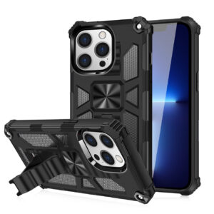 Built-in Kickstand TPU Case with Magnetic Mount for APPLE IPHONE 13 PRO MAX in Black