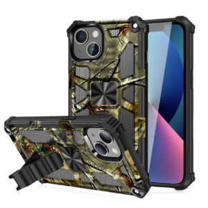 Built-in Kickstand TPU Case with Magnetic Mount for APPLE IPHONE 13 MINI in Tree leaf patterns