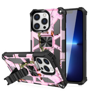 Built-in Kickstand TPU Case with Magnetic Mount for APPLE IPHONE 13 PRO in Tree leaf patterns