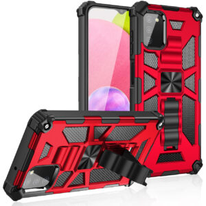Built-in Kickstand TPU Case with Magnetic Mount for SAMSUNG GALAXY A02S in Red