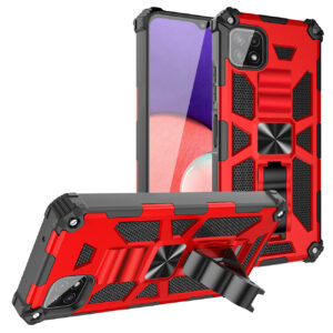 Built-in Kickstand TPU Case with Magnetic Mount for SAMSUNG GALAXY A22 5G in Red