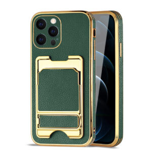 Reiko IPHONE 12 Pro Leather Case with Card Holder In Green