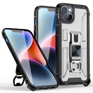 Kickstand Ring Holder/Bottle Opener with Magnetic Car Mount for IPHONE 14 In Clear