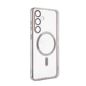 Magnetic Wireless Charging TPU Bumper Case For SAMSUNG S24 Plus In Silver
