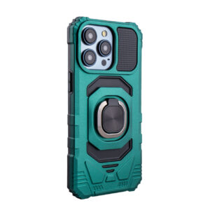 Kickstand Ring Holder TPU Shockproof Case for iPhone 15 PRO MAX in GREEN