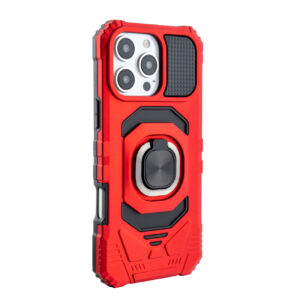 Kickstand Ring Holder TPU Shockproof Case for iPhone 16 PRO MAX in RED