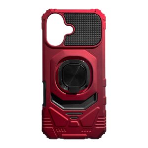 Kickstand Ring Holder TPU Shockproof Case for iPhone 17 in Red , SKU: PC65-IPH17RD