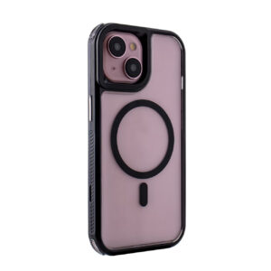 Heavy Duty 3-in-1 Hybrid Shockproof Anti-Fall Protective Magnetic Case for iPhone 15 in Black