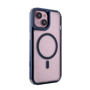 Heavy Duty 3-in-1 Hybrid Shockproof Anti-Fall Protective Magnetic Case for iPhone 15 in Blue