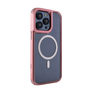 Heavy Duty 3-in-1 Hybrid Shockproof Anti-Fall Protective Magnetic Case for iPhone 15 PRO MAX in Pink