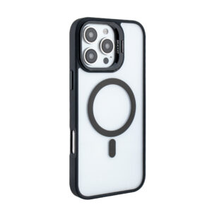 Magnetic Phone Case (Black) with Built-in Invisible Kickstand Compatible with iPhone 16 Pro MAX