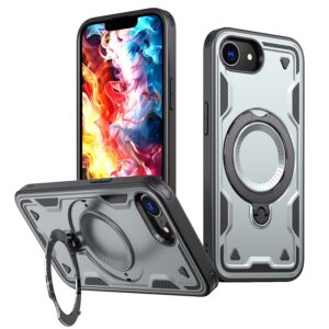 Reiko 360¡ã Rotating Magnetic Versatile Stand Gray Compatible with iPhone 16E & iPhone 17E