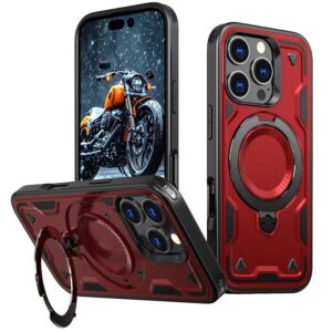 Reiko 360 Degree Rotating Magnetic Versatile Stand Red Compatible with iPhone 16 Pro Max