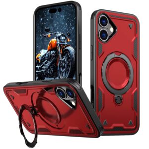 Reiko 360 Degree Rotating Magnetic Versatile Stand Red Compatible with iPhone 16