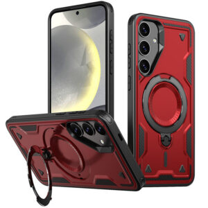Reiko 360¡ã Rotating Magnetic Versatile Stand Red Compatible with SAMSUNG A17 5G ,SKU:PC73-SAMA17-5GRD