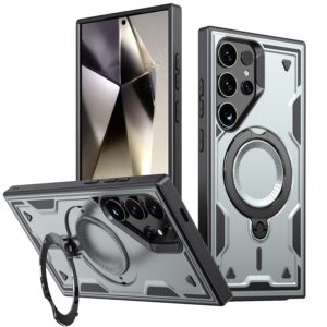 Reiko 360 Degree Rotating Magnetic Versatile Stand Gray Compatible with iPhone Samsung Galaxy A25