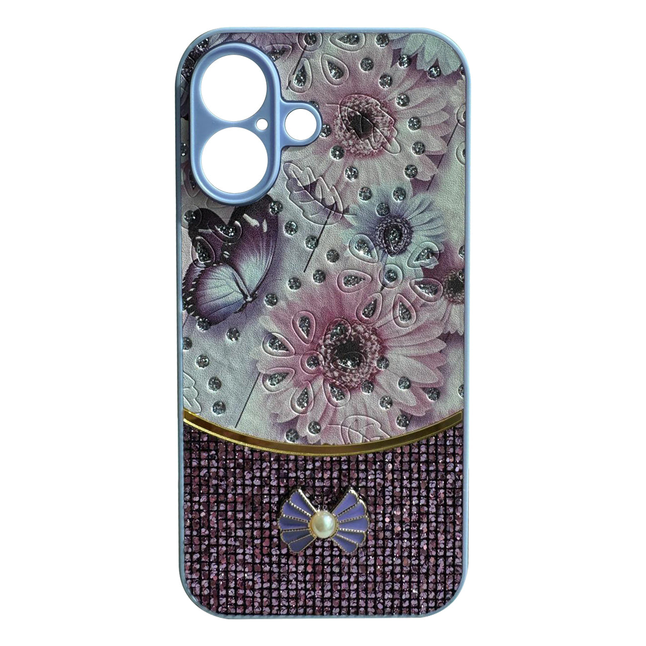 Sparkle Glitter Bling Phone Case in Purple With Colorful Cover For iPhone 16 Plus
