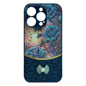 Sparkle Glitter Bling Phone Case in Navy With Colorful Cover For iPhone 16 Pro Max